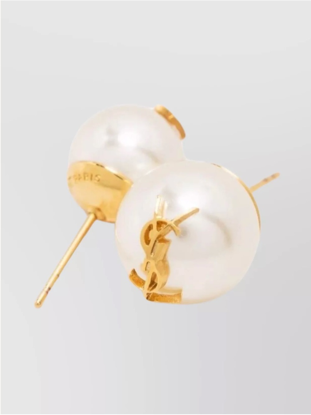 Saint Laurent Gold-tone Faux Pearl Earrings “Quiet Luxury”